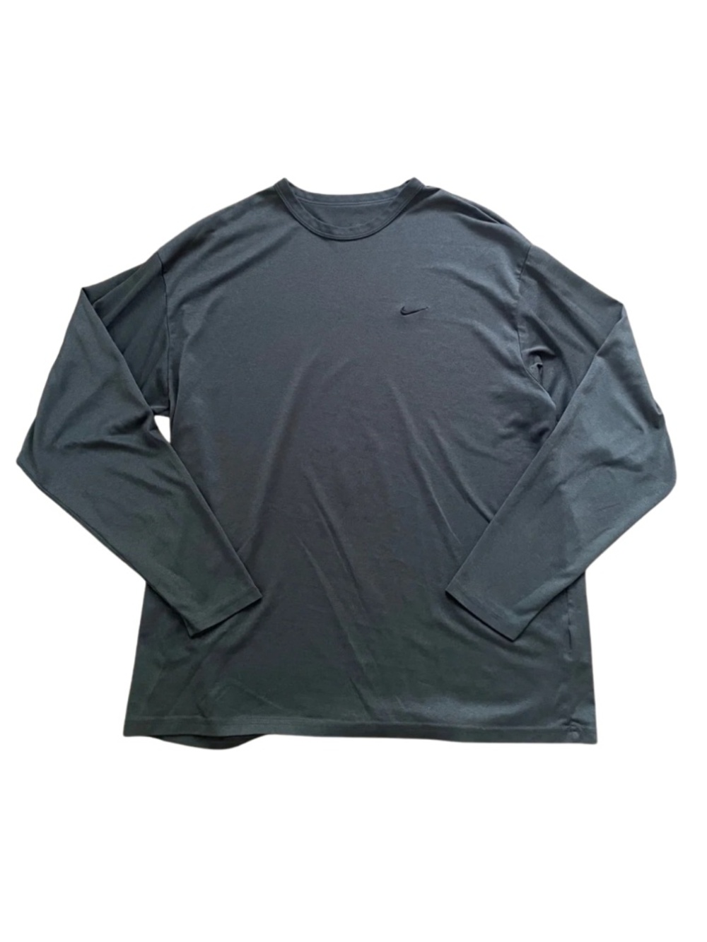 Nike L Men's Long Sleeve Crew Shirt - Charcoal Black Athletic Workout Gym Hiking